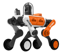 輔助偵察四足機器狗（輪足，【MESH防爆自組網基站、防爆布撒式自組網拋投裝置、四合一多功能模塊（喊話+照明+警示+拾音）、防爆多參數測定器（10種氣體）、防爆雙向對講模塊 】）