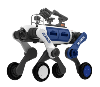 反恐防暴輪足機器狗（輪足，自組網+集成一體式遙控器+38mm六連發射器+捕捉網發射器）